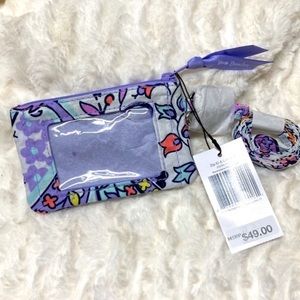 Vera Bradley Zip ID And Lanyard Mural Garden Pattern